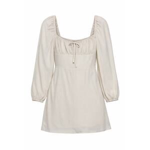 Sunday Best Delilah beige coquette smocked back mini dress M